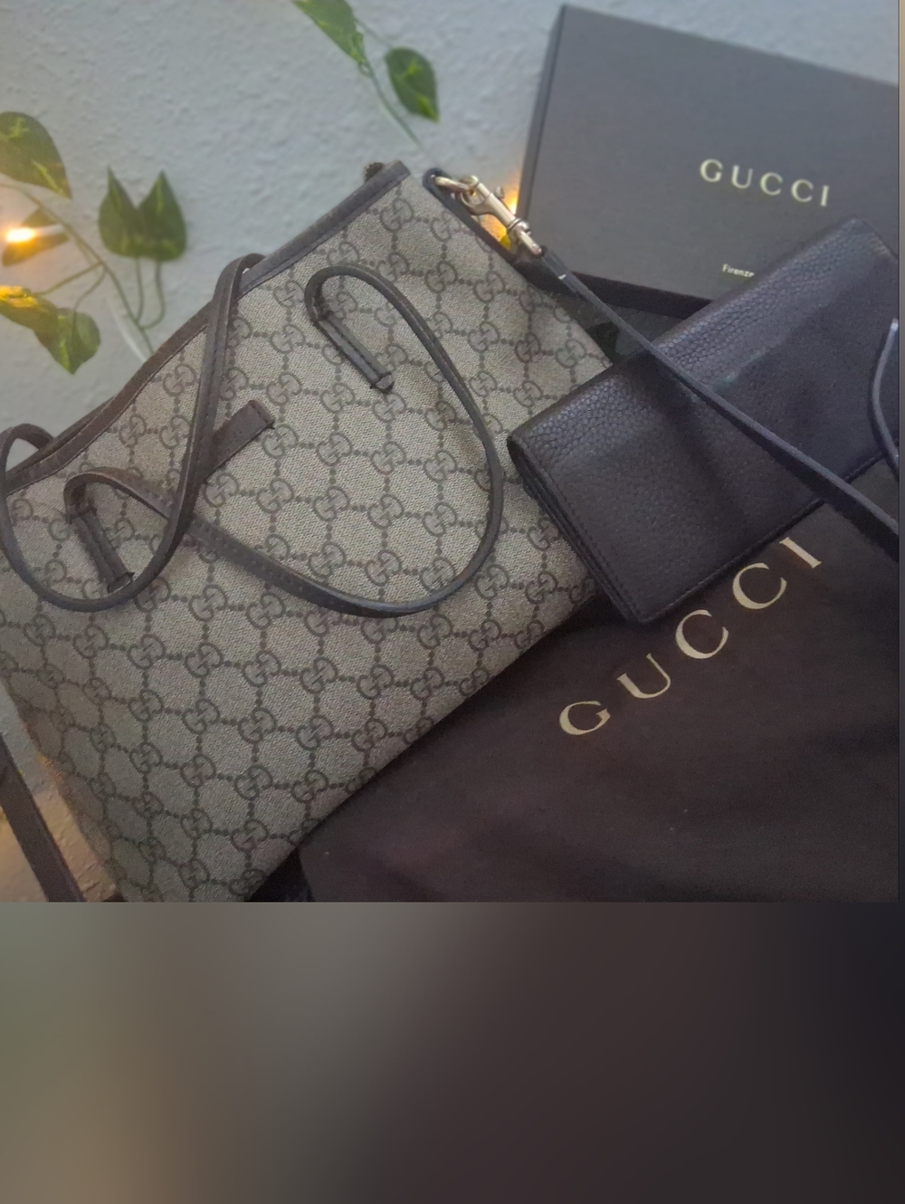 Gucci Supreme 2way Bag With Wallet